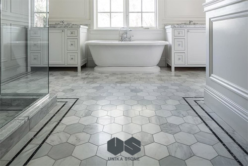 Bathroom floor tiles
